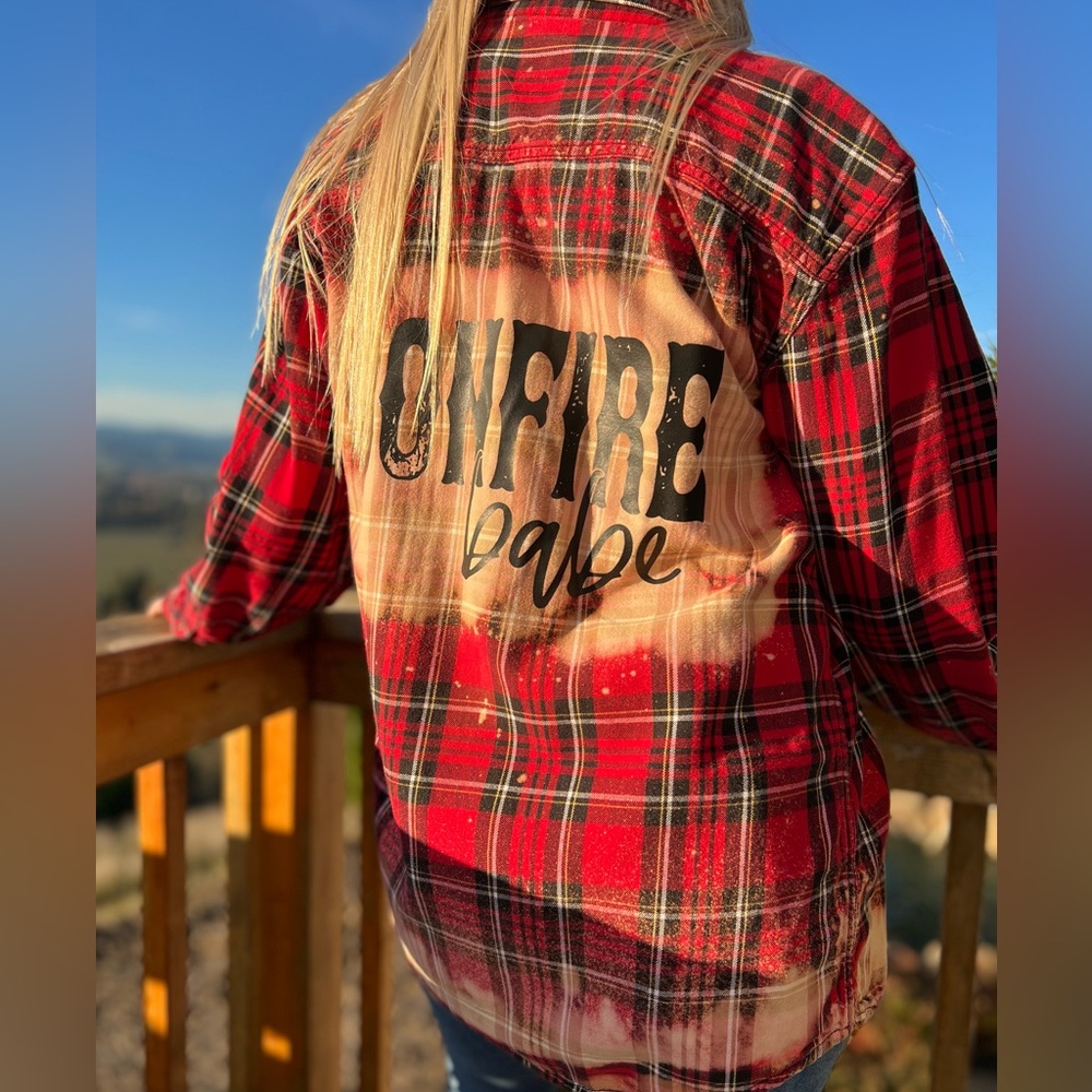Custom Made Bonfire Babe Fall/Winter Flannel Red … - image 3